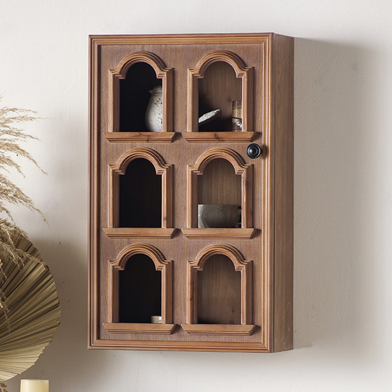 Bois massif + panneau de fibres à densité moyenne fixé au mur 2 tablettes, présentoir à décor moderne pour chambre à coucher, salle de bain, cuisine, salon