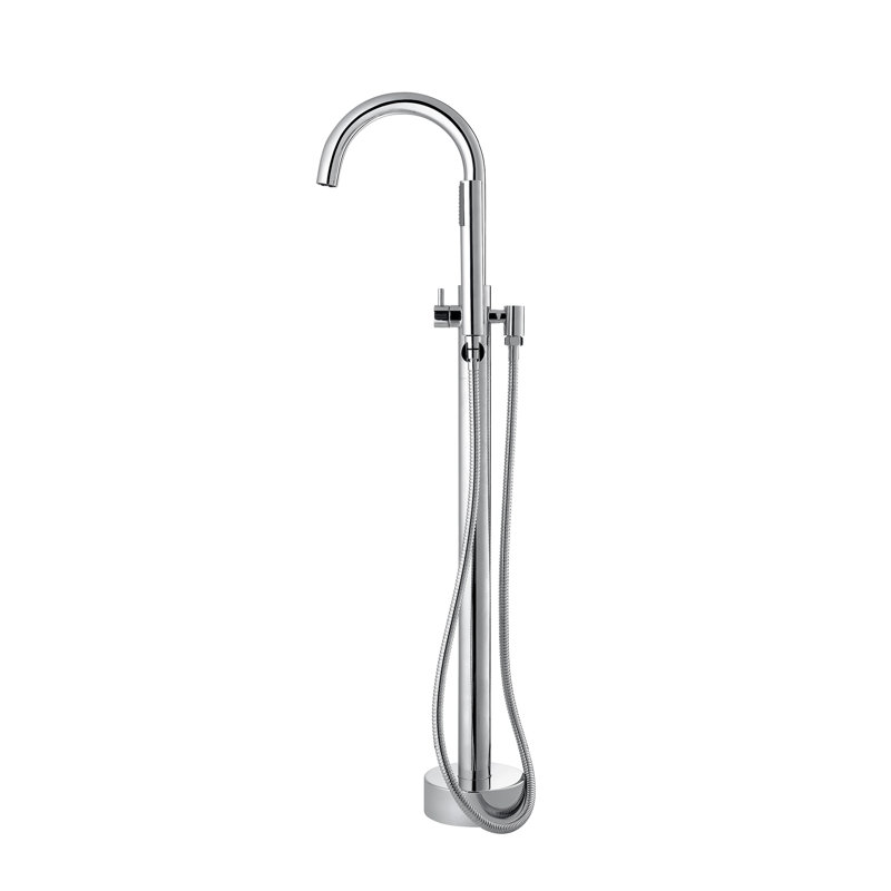 Athena 1-Handle Freestanding Roman Tub Faucet with Hand Shower in Chrome