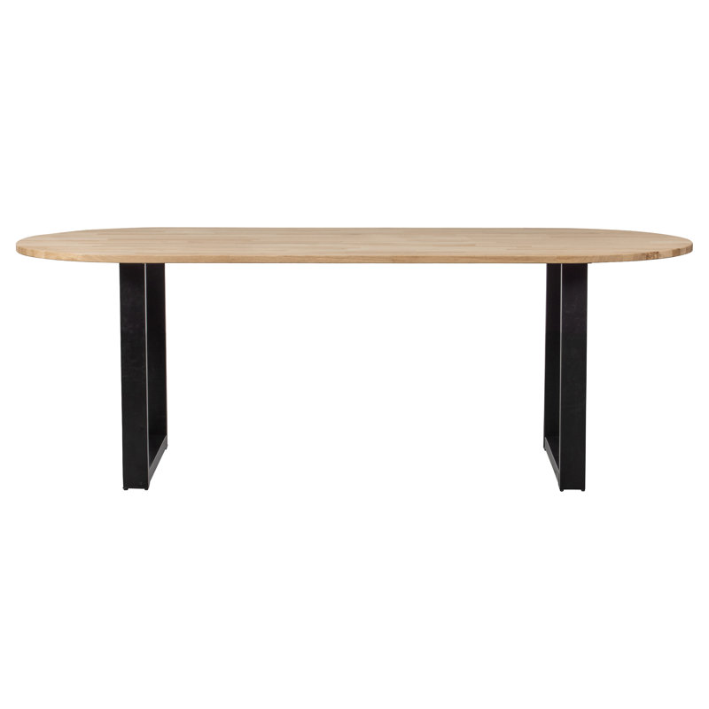 Fiskeville Oak Oval Solid Wood Top Dining Table