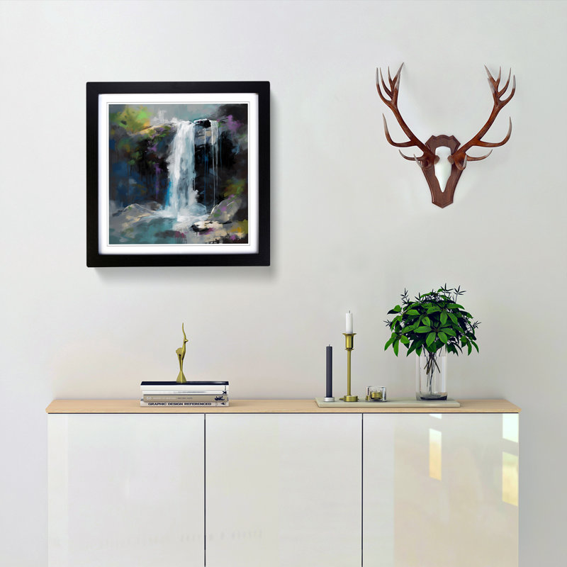 Waterfall No.4 - Framed Print, Black