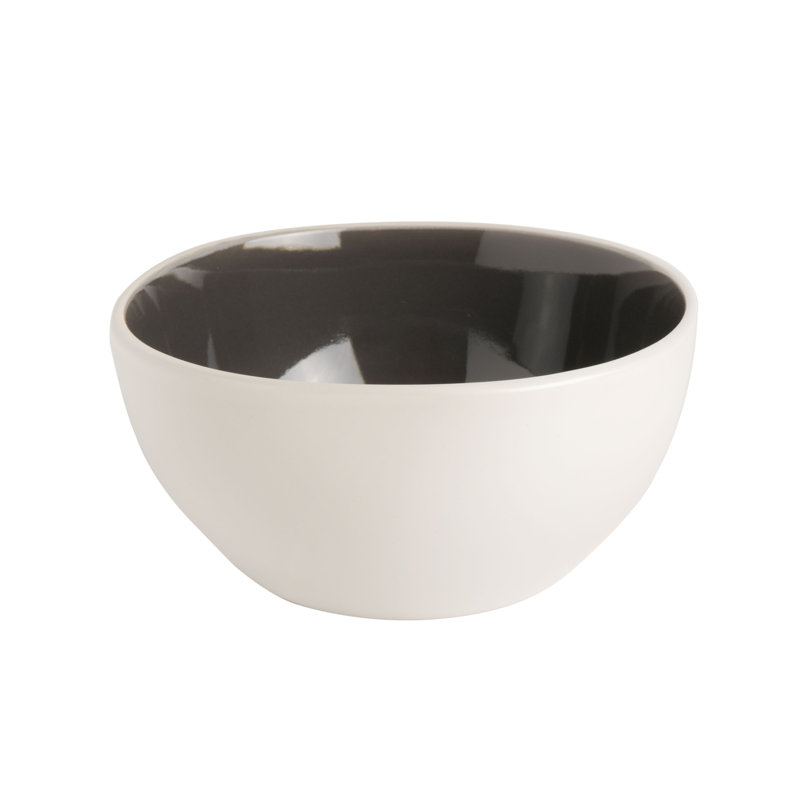 Gray and White Square Ceramic Dinnerware Set, Service for 4