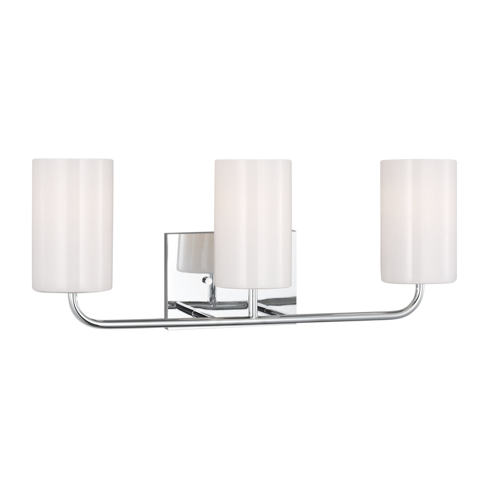 3 Light Transparent Dimmable Vanity Light, Chrome, No