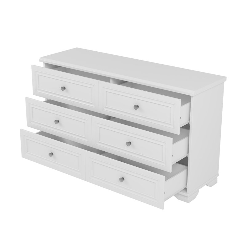 Ensemble de chambre à coucher de style rétro 4 pièces, lit plateforme grand avec un design élégant, table de chevet et commode avec poignée en métal