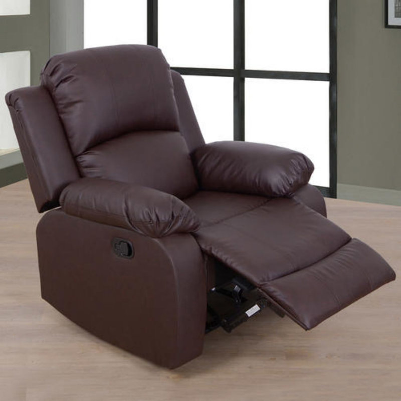 Ensemble de salon inclinable en cuir végétalien Lativa, Similicuir brun