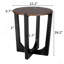 ACACIA SOLID WOOD SIDE TABLE,BROWN & BLACK COLOR