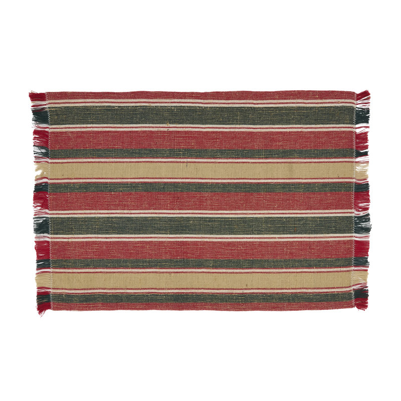 Ensemble de napperon et serviette Everly, Red/Gold
