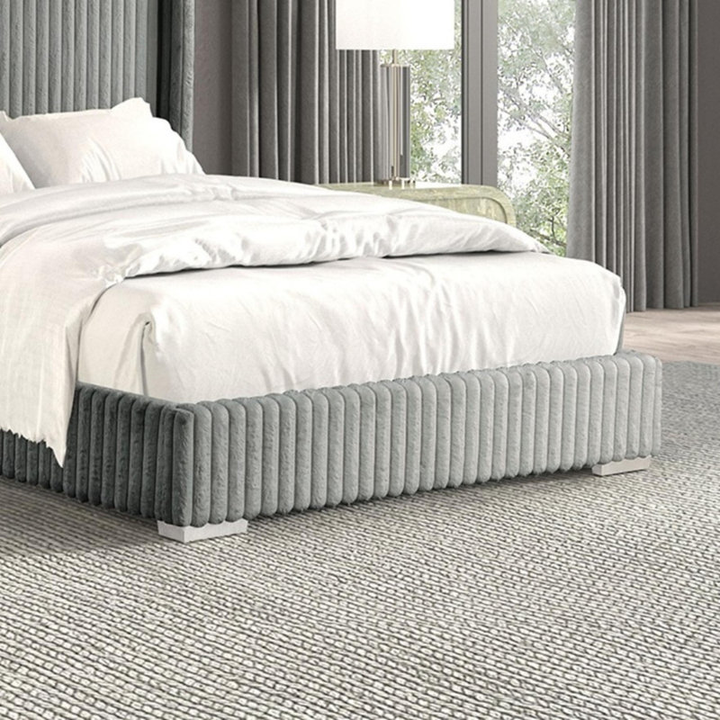 Lit contemporain 1pc, gris, Grand