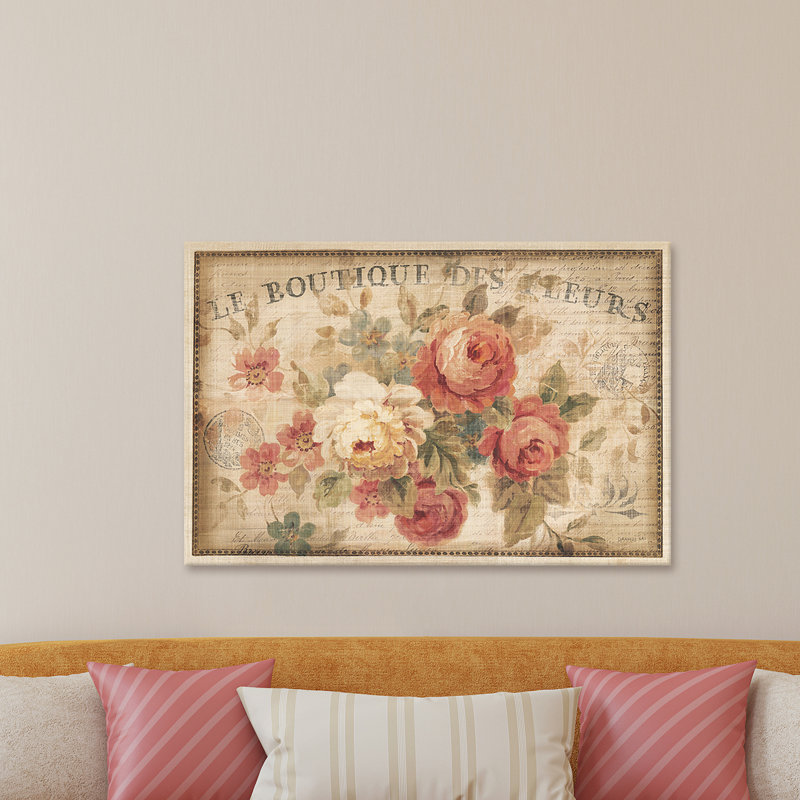 Parisian Flowers III - Print on Canvas, Wrapped Canvas, 152.5 cm H x 101.5 cm W x 3.175 cm D