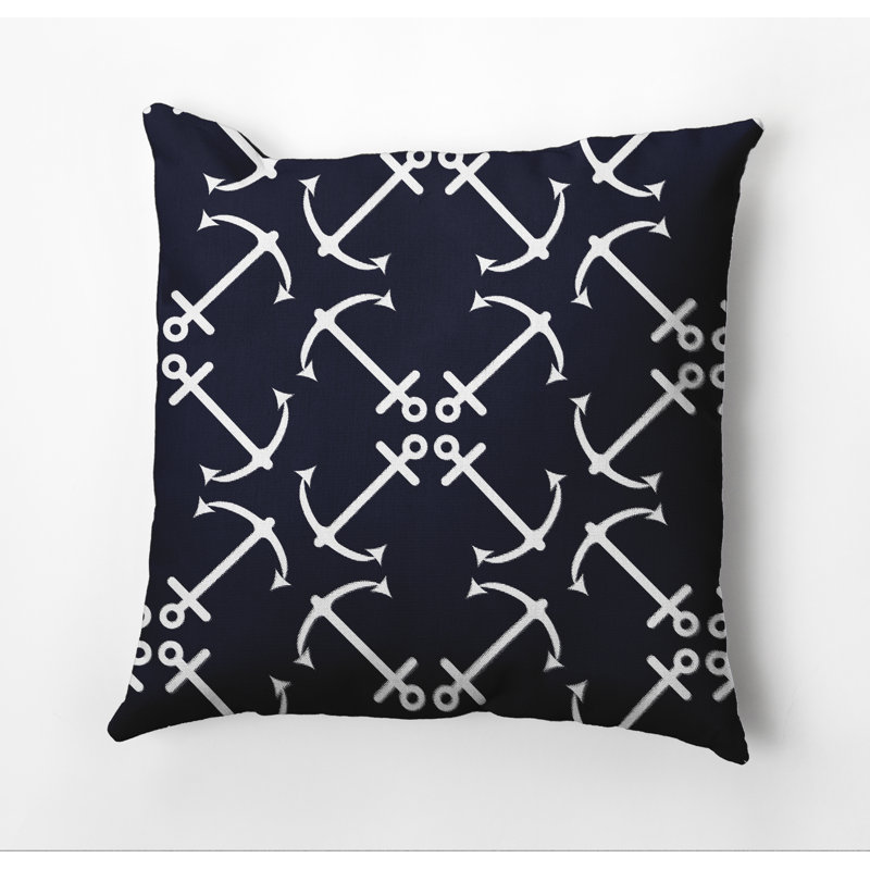 Housse et insert de coussin carré extérieur Anchor Up, Marine, H 20 po x l 20 po