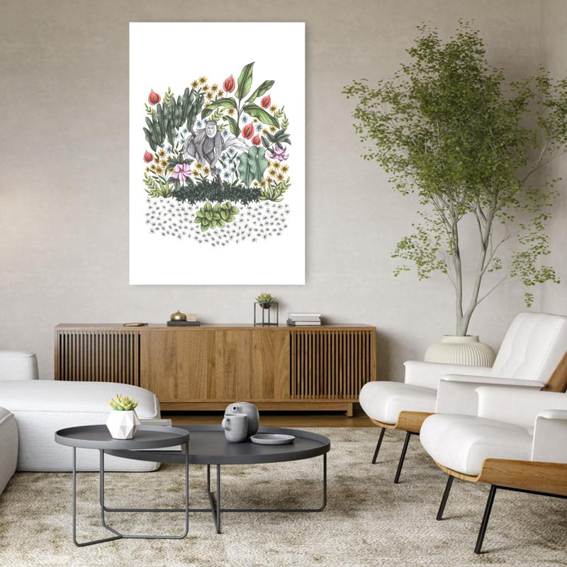 Art africain, singes d'Afrique, H 48 po x l 32 po