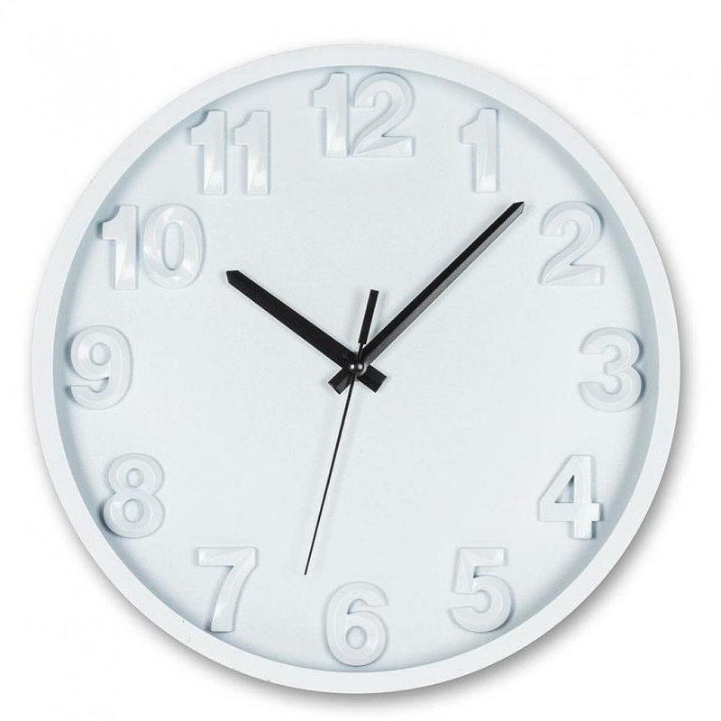 Horloge murale 12 po Fillingham, Blanc / noir