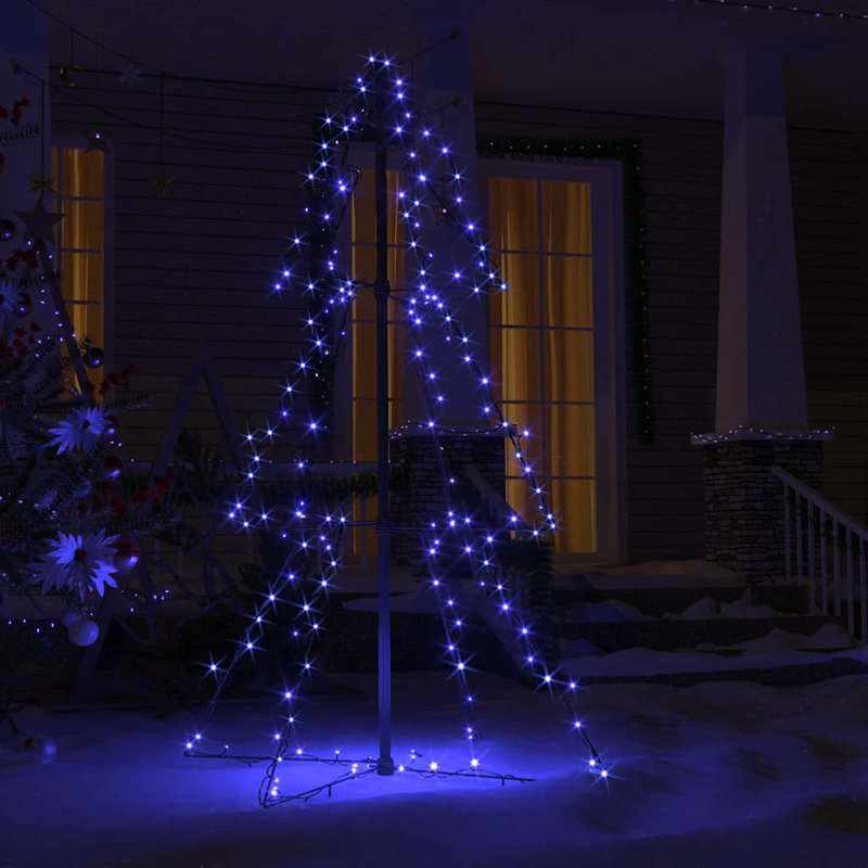 Arbre de Noël artificiel avec lumières DEL, 5 x 4 pi, Bleu