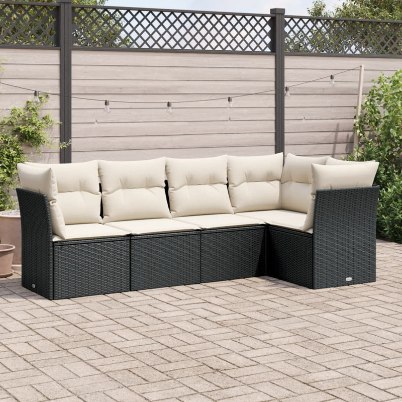 Vidaxl Garden Sofa Set Black, Cream White