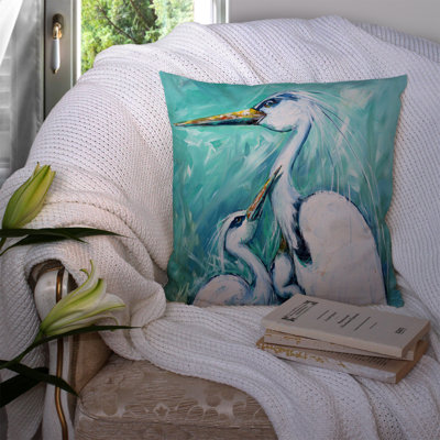 Mother's Love Egret Indoor/Outdoor Throw Pillow
