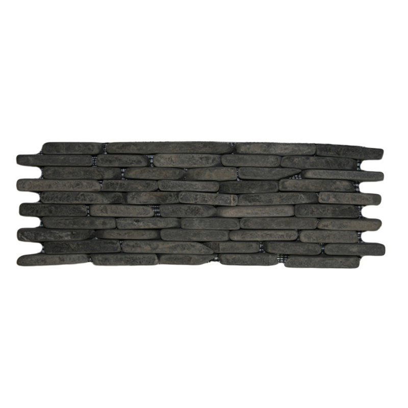 Banyak Random Sized Natural Stacked Stone Tile Grey Mosaic with Mesh Backing - 0.33 sq. ft.