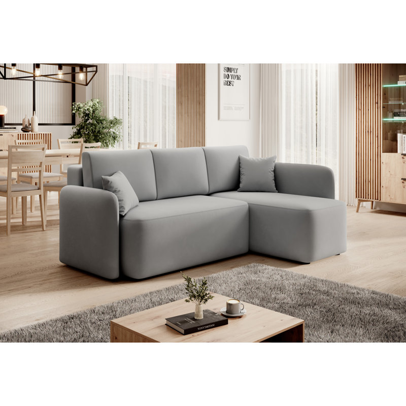 Marleah 3 Seater Sofa Bed, Light Grey, Right Hand Facing