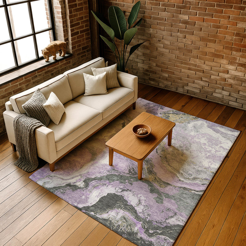 Premium Machine Washable Mayfield AMF1908 Abstract Rug, Rectangle 8' x 10'
