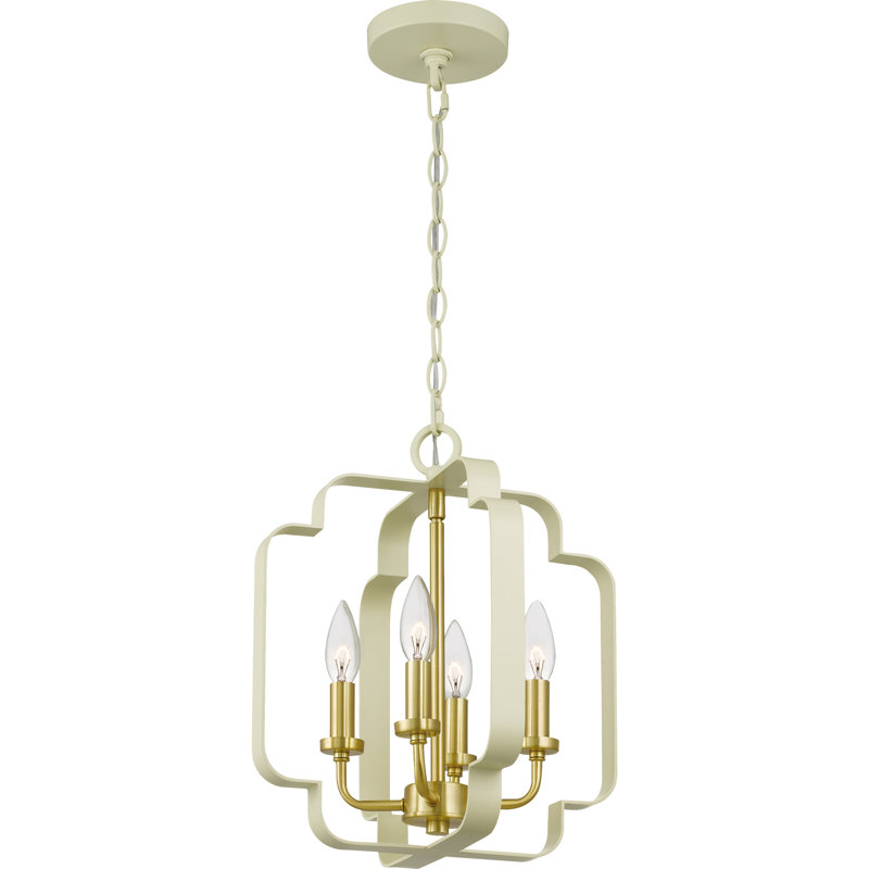 Lustre géométrique à 4 lumières de style bougie Kuester