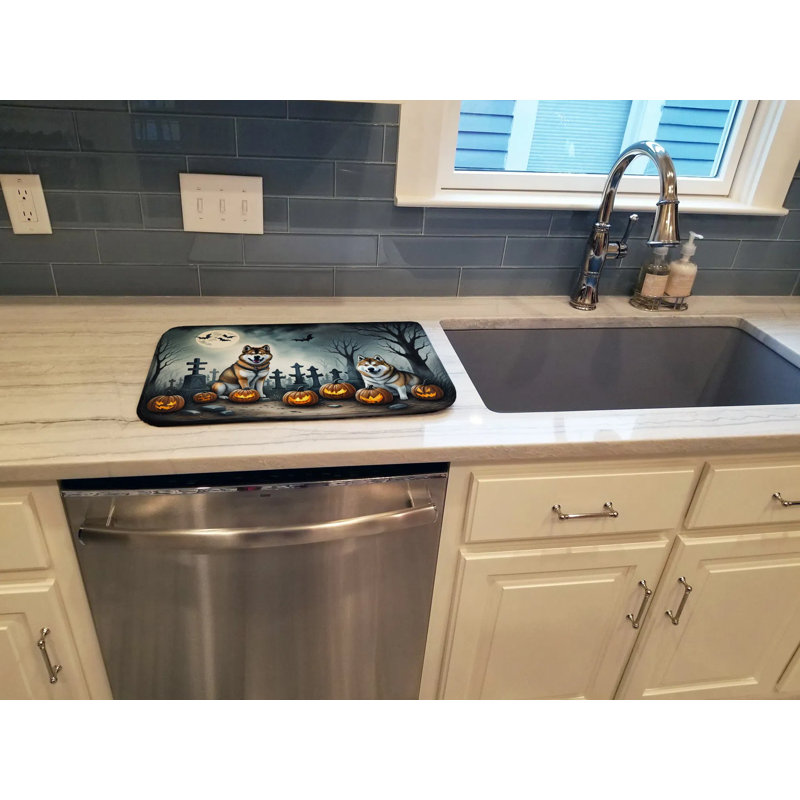 Tapis absorbant pour vaisselle avec surface en polyester et couche de mousse pu pour comptoir de cuisine