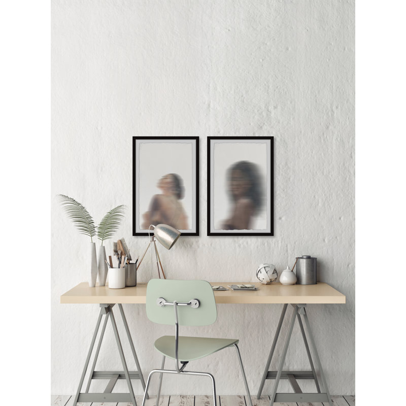 Diptyque de portrait flou, H 18 po x l 12 po