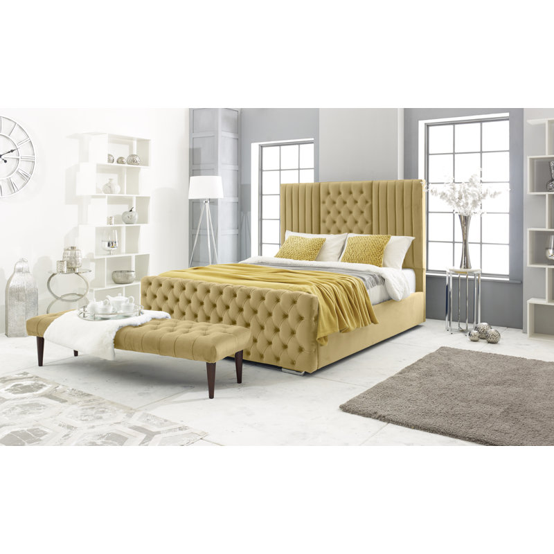 Izidora Upholstered Bed, Beige, Small Double (4')