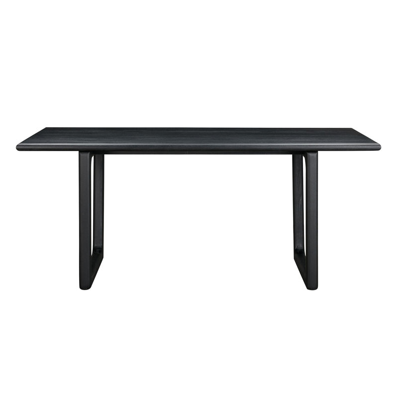 Table de salle à manger en bois massif Bucktown, Noir, noir, noir, noir