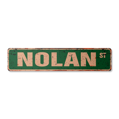 Nolan Street Sign Heavy Duty Plastic 4" X 18"