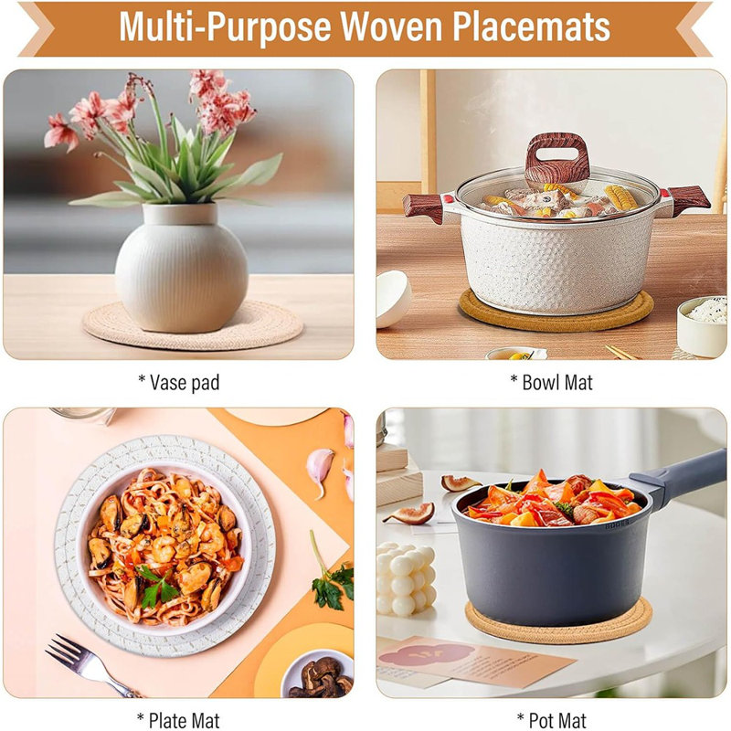 5 supports à casseroles résistants à la chaleur pour la cuisine, articles essentiels pour la maison, coussins chauffants anti-taches pour casseroles et poêles chaudes, décorations d'automne pour la maison, 7 pouces (brun)