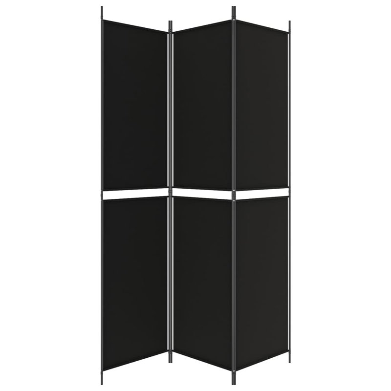 Cloison pliante Rikkea, 3, Noir, H 86,6 po x l 59 po