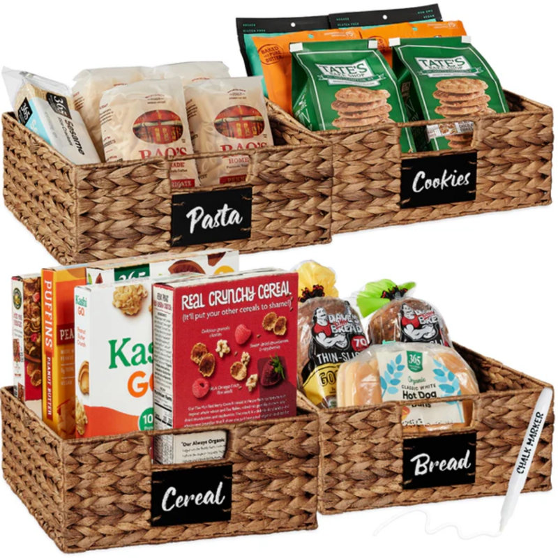 Pantry Baskets, 5" H x 12" W x 13" D, Chestnut