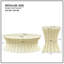 Table basse beige en fibre de verre (35,29 po + 15,16 po), style vintage, construction robuste, aucun assemblage requis, idéale pour un appartement ou un salon.