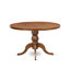 L'ensemble de salle à manger 7 pièces contient une table de salle à manger de style Mid-Century et 6 chaises en tissu de polyester gris clair avec dossier capitonné, noyer antique-1417105310