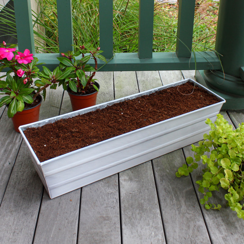 Jaimee-Lea Metal Window Box Planter, Cape Cod White