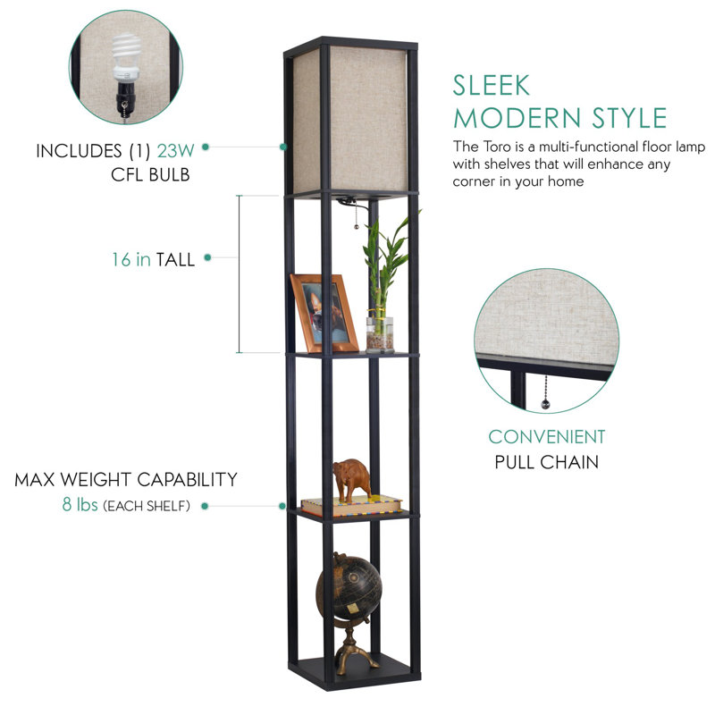 Lampe sur pied colonne 63 "Toro, Beige
