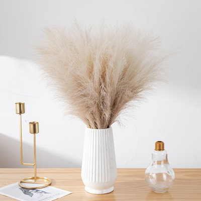 Ensemble de 10 roseaux artificiels de 18,5 à 19,2 po à longue tige, décor de scène de bricolage, fausse herbe de pampa pour les accessoires photographiques de fête à domicile