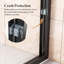 Porte de douche double coulissante semi-sans cadre noir mat, l 56 po à 60 po x H 70 po, verre trempé de 1/4 po (6 mm)