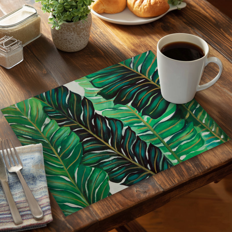 Napperon Exotic Botanical Polyester | Feuille décorative pour la maison