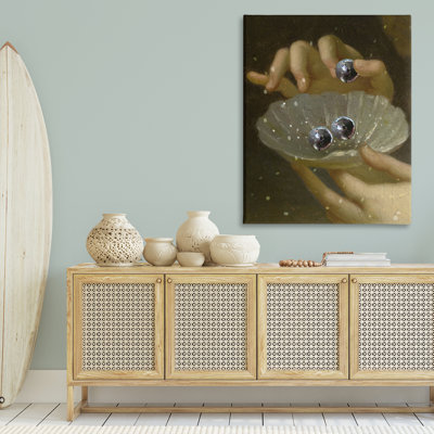 Classic Disco Clam Pearls Canvas, design by Lil' Rue