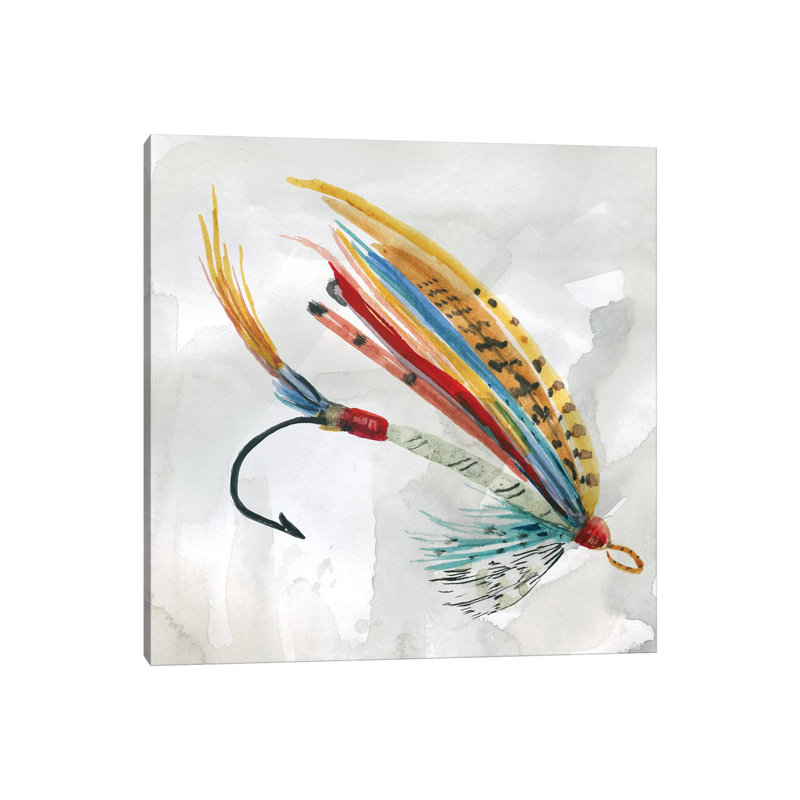 Fly Hook I by Carol Robinson - Painting on Canvas, Wrapped Canvas, 66.04 cm H x 66.04 cm W x 3.175 cm D