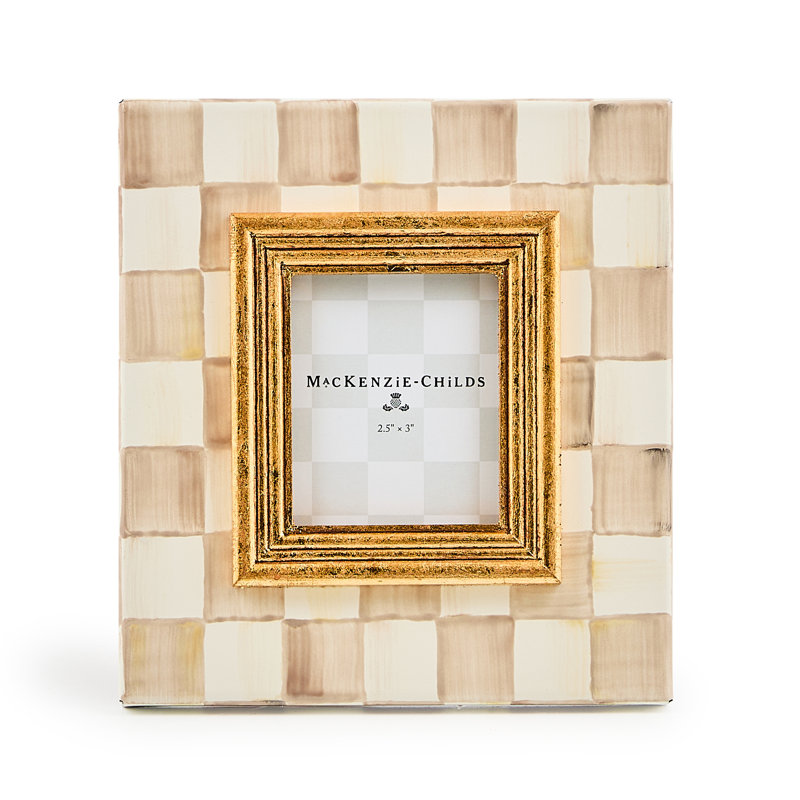 Mocha Check Frame, 2.5" W x 3" H