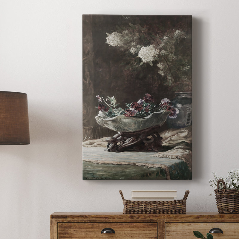 Motif floral rétro CVII - galerie Cavas, H 36 po x l 24 po