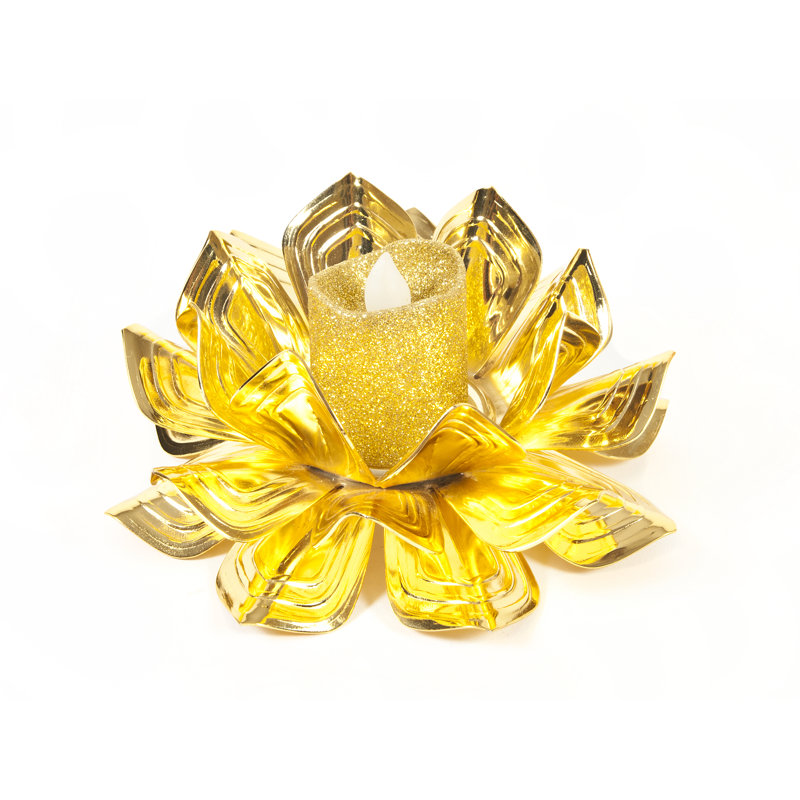 Tealight New Flower Candleholder, Gold