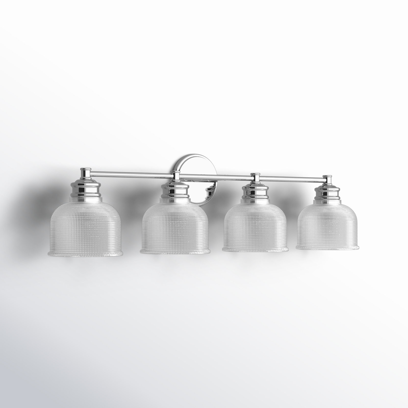 Besima 4 Light Hammered Dimmable Vanity Light, Chrome