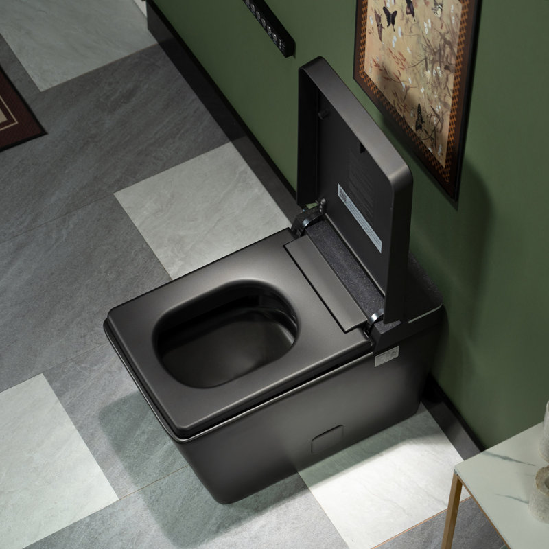 Flint One Piece Square Smart Bidet Toilet With Auto Open & Close, Foot Sensor, Auto Flush, Multiple Spray Modes, Heated Seat, Warm Water And Air Dryer, Auto LED Nightlight