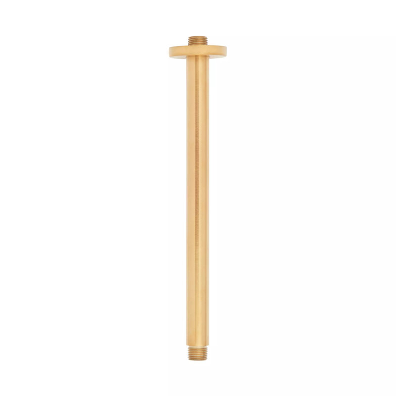 12" Round Ceiling-Mount Shower Arm, Brushed Gold