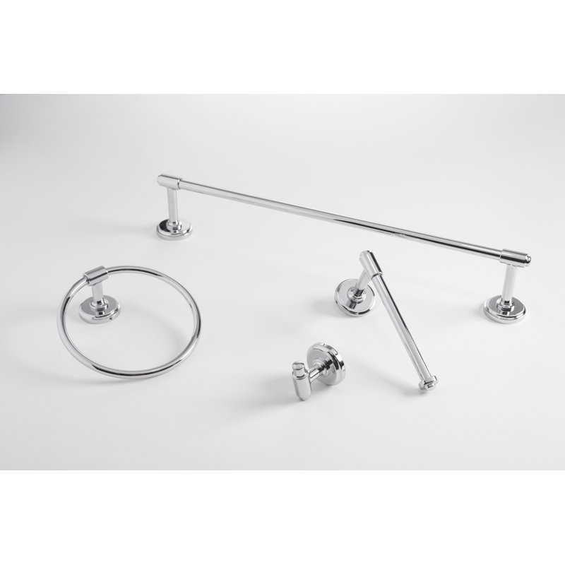 Barre à serviettes Piper Collection - chrome 20 po x 2 po - Accessoire de salle de bain moderne Mid-Century, Chrome chrome