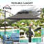 300cm Lighted Tilt Cantilever Parasol-1427772495