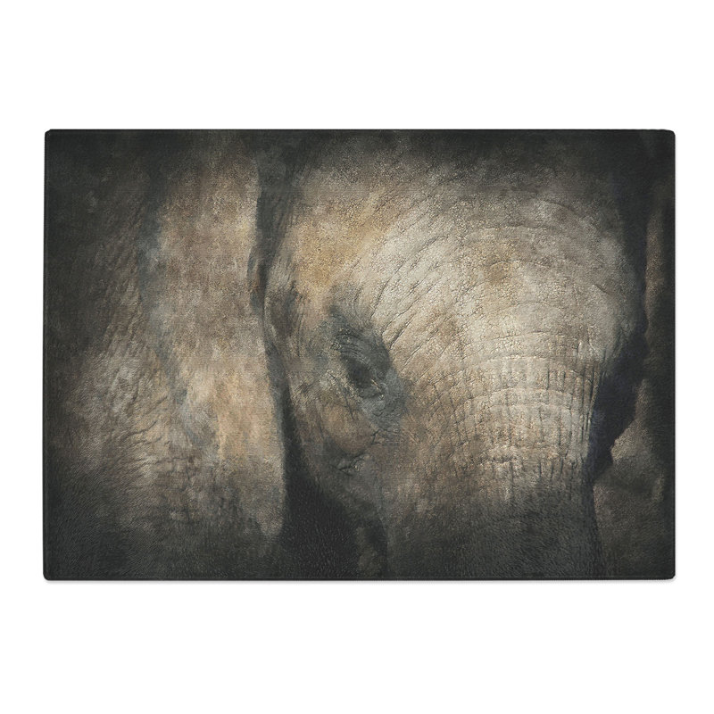 Tempered Glass Gentle Elephant Chopping Board, 20 cm x 28.5 cm