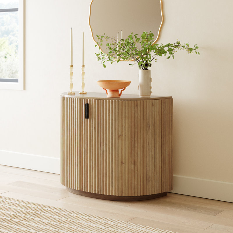 Chessa Solid Wood Accent Cabinet, Light Brown