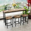 Long Dining Table Set With 3 Stools, Easy Assembly-2121041743